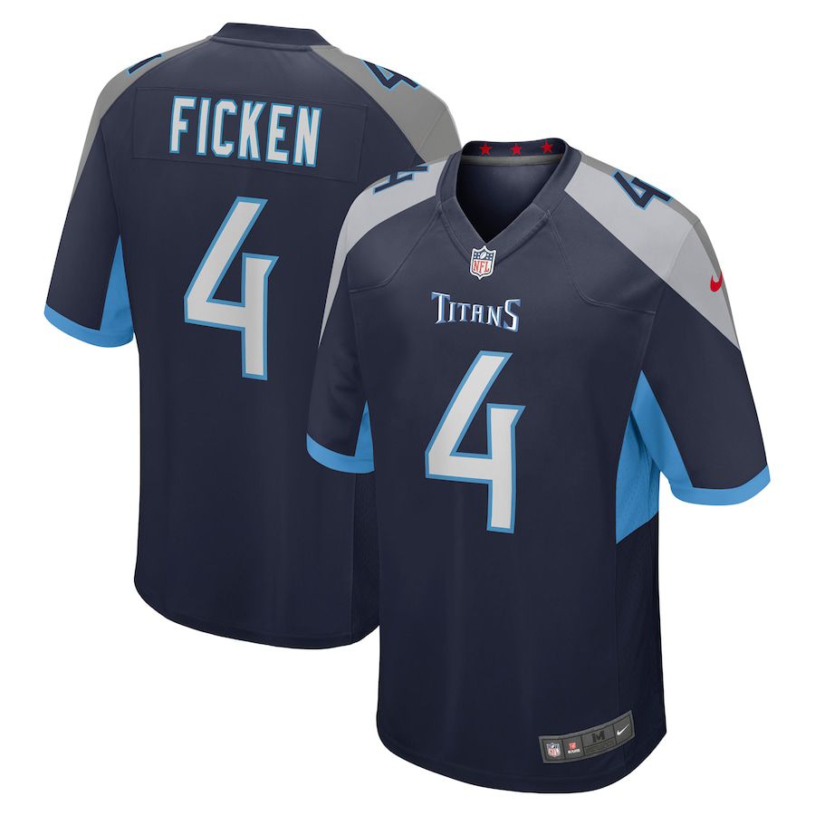 Men Tennessee Titans #4 Sam Ficken Nike Navy Game NFL Jersey->tennessee titans->NFL Jersey